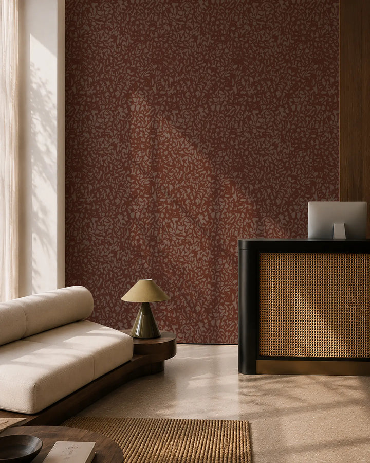 Wandering Brush - Burnt Orange Wallpaper