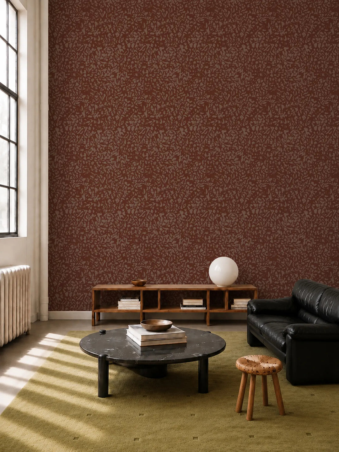 Wandering Brush - Burnt Orange Wallpaper