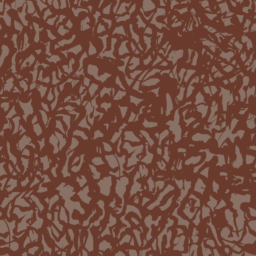 Wandering Brush - Burnt Orange Wallpaper