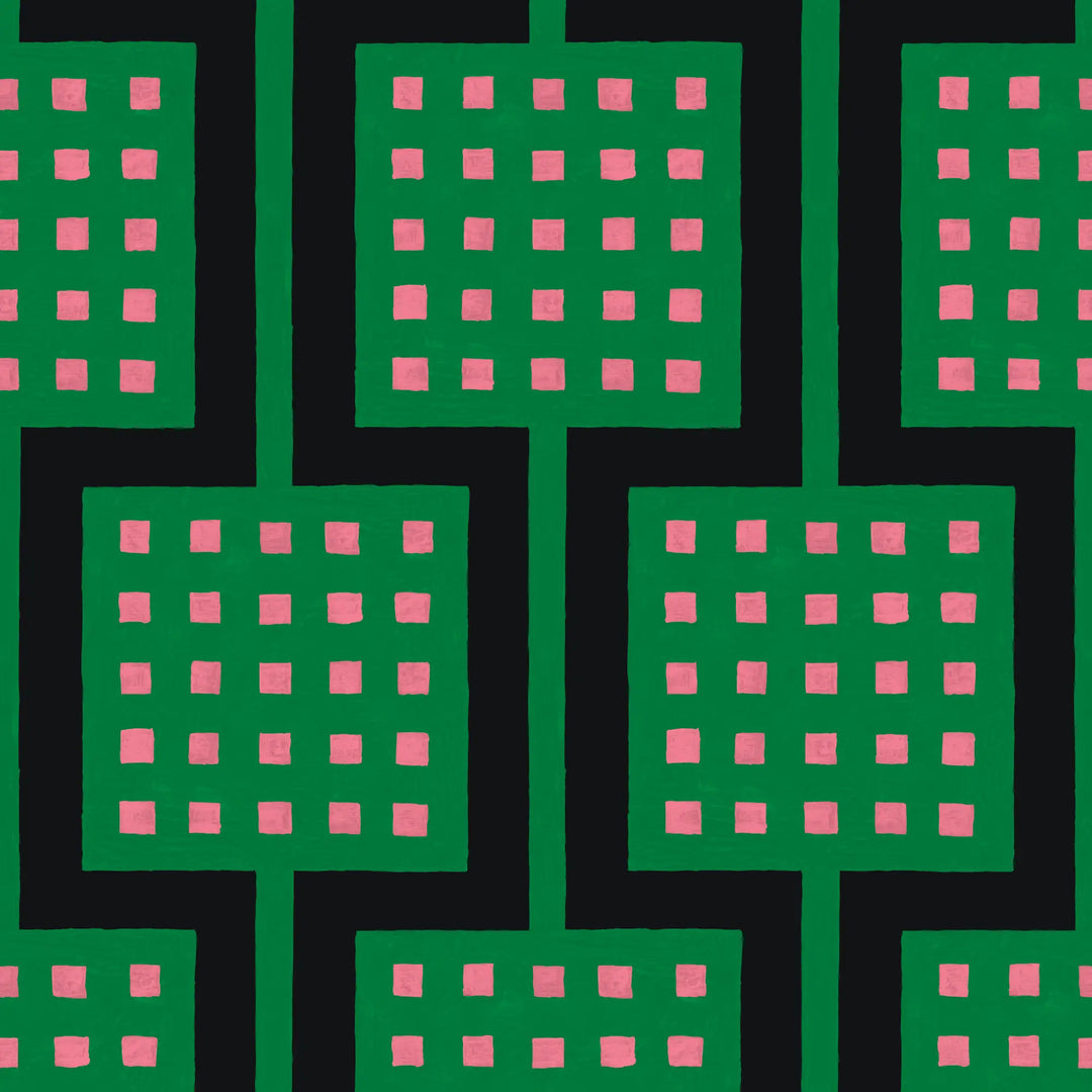 Block Party - Electric Green Wallpaper