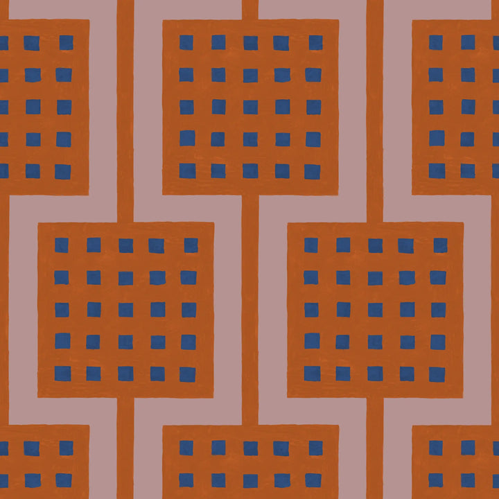 Block Party - Orange Zest Wallpaper