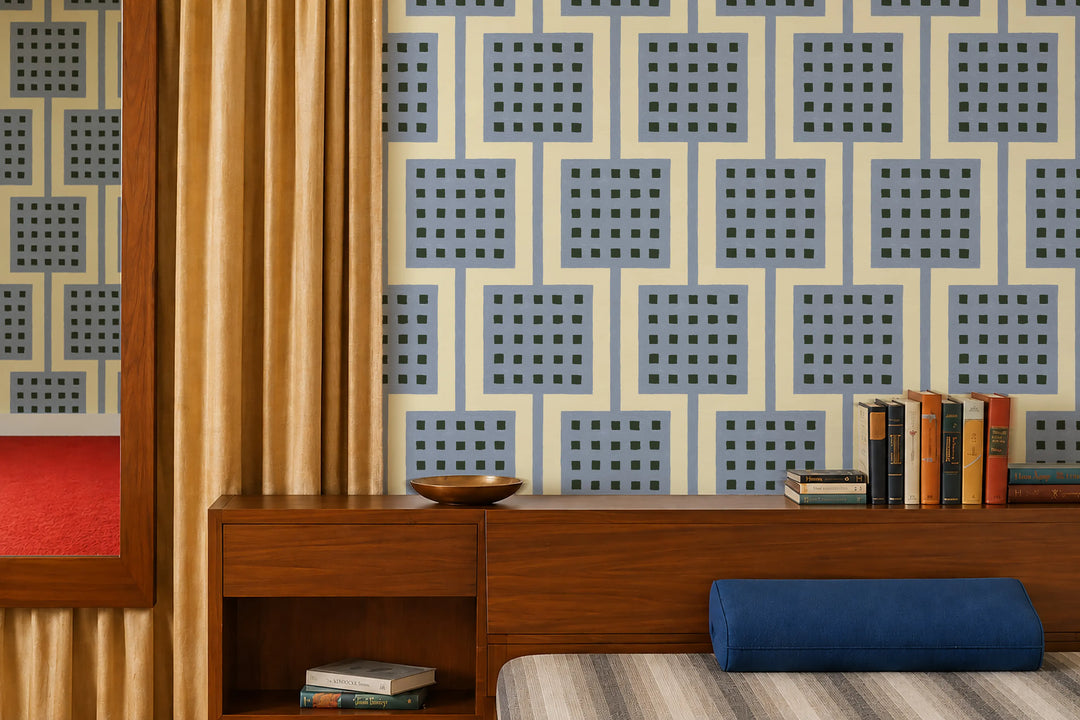 Block Party - Periwinkle Blue Wallpaper