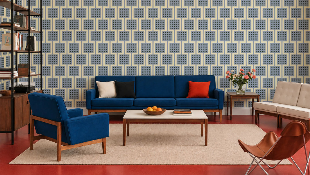 Block Party - Periwinkle Blue Wallpaper