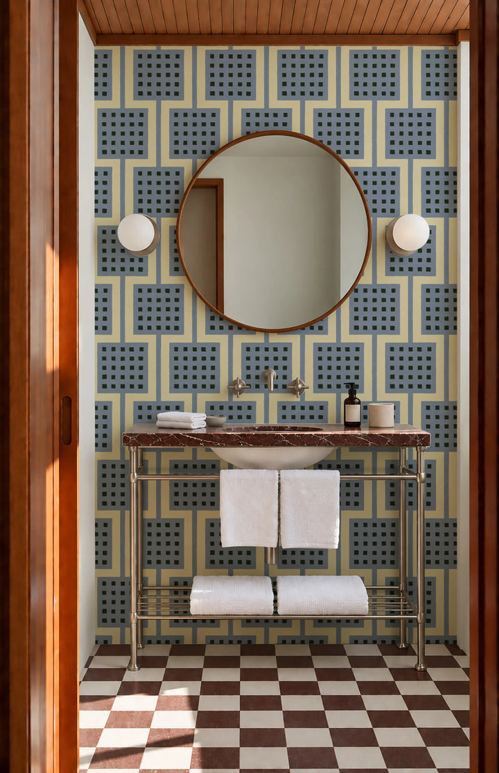 Block Party - Periwinkle Blue Wallpaper