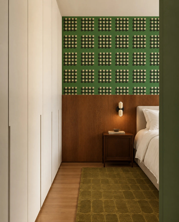 Cubed - Emerald Green Wallpaper