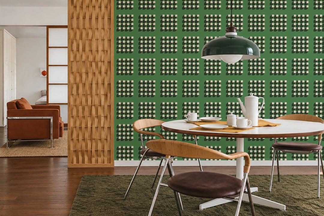 Cubed - Emerald Green Wallpaper