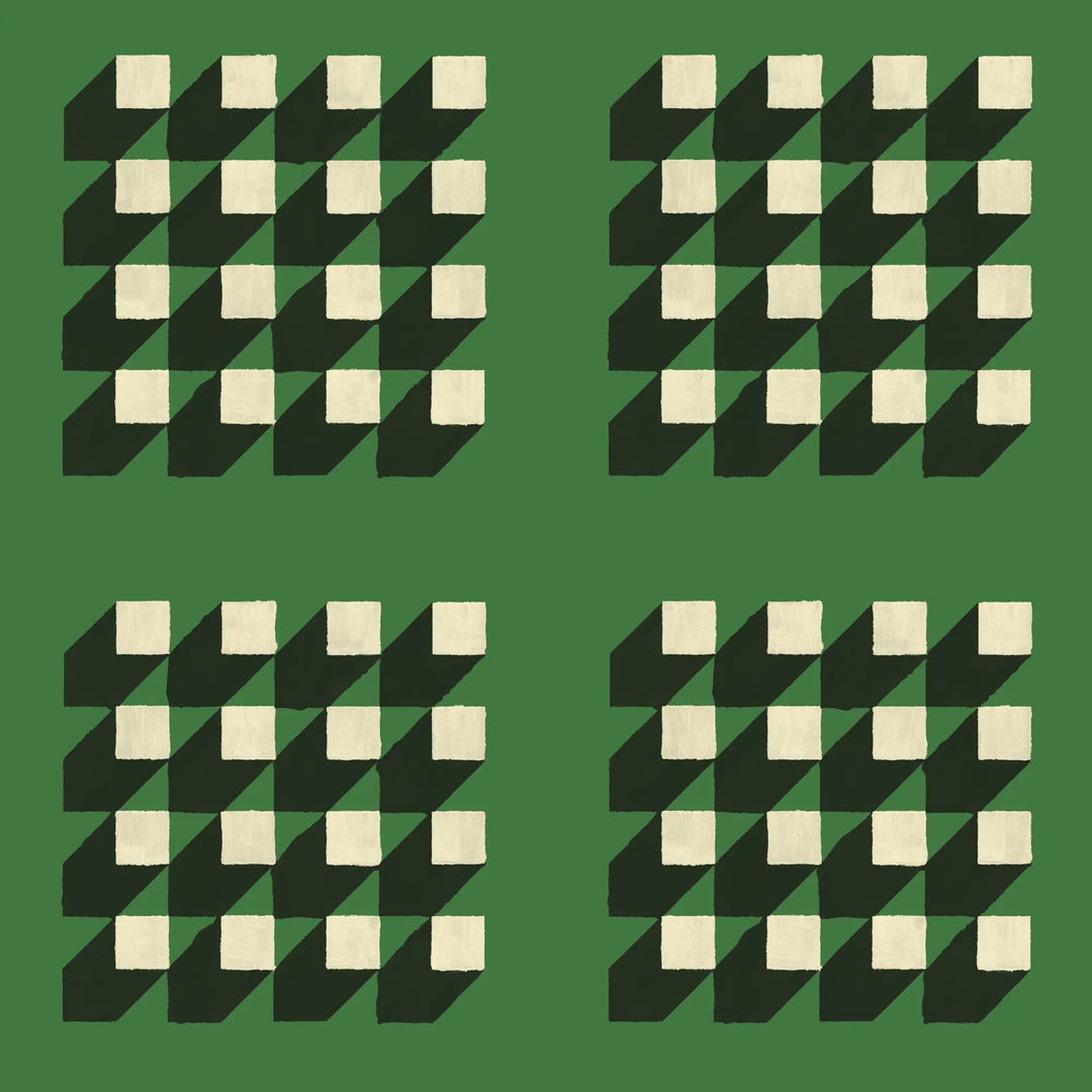 Cubed - Emerald Green Wallpaper