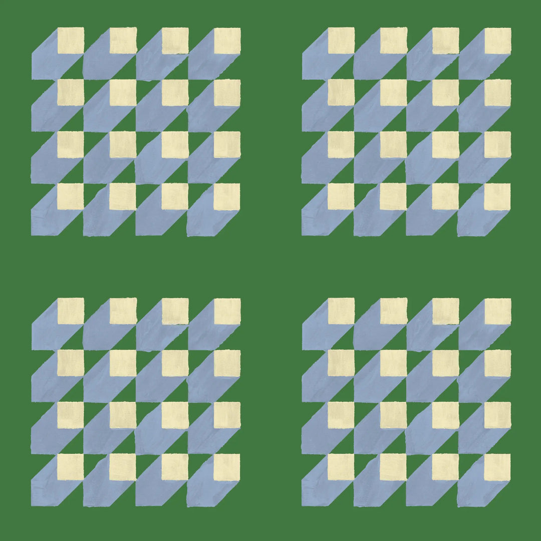 Cubed - Emerald Periwinkle Wallpaper