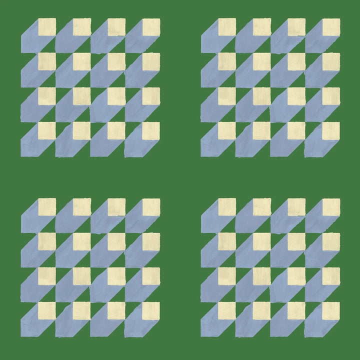 Cubed - Emerald Periwinkle Wallpaper
