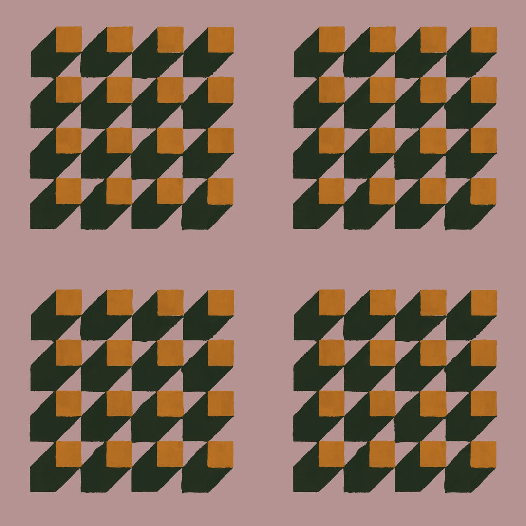 Cubed - Mauve Pink Wallpaper