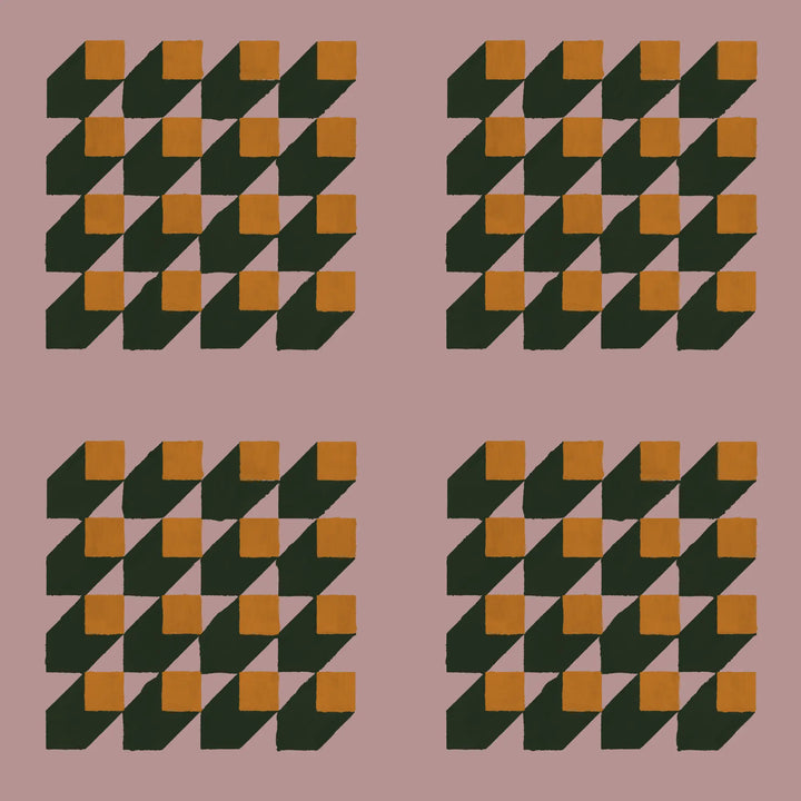 Cubed - Mauve Pink Wallpaper