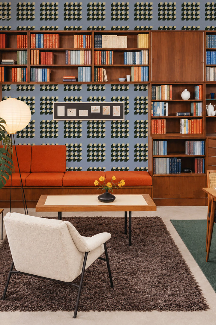 Cubed - Periwinkle Blue Wallpaper