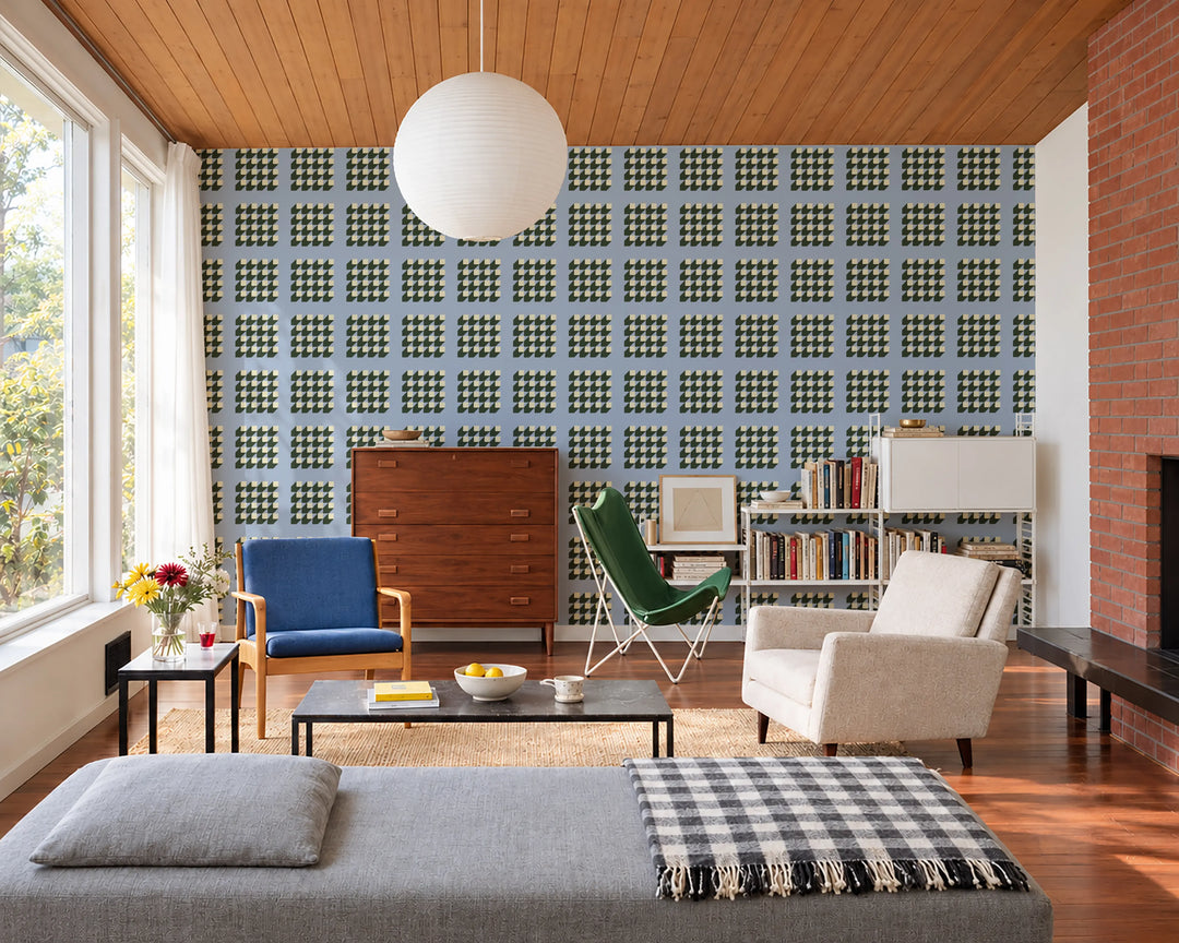 Cubed - Periwinkle Blue Wallpaper