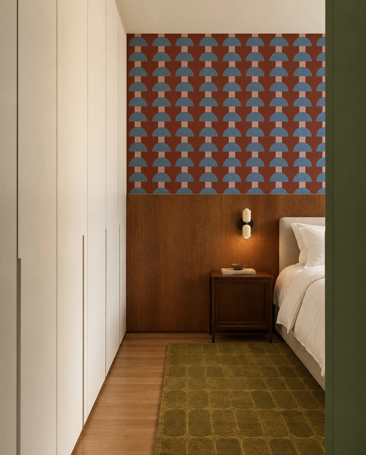 Mop Top - Blue Merlot Wallpaper