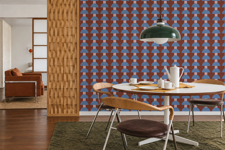 Mop Top - Blue Merlot Wallpaper