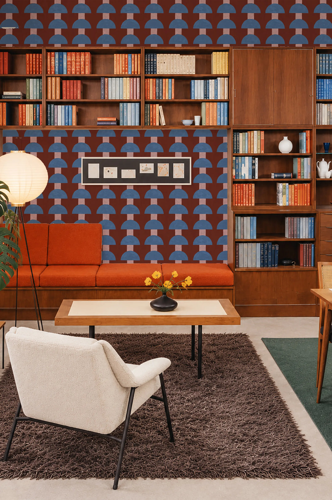 Mop Top - Blue Merlot Wallpaper