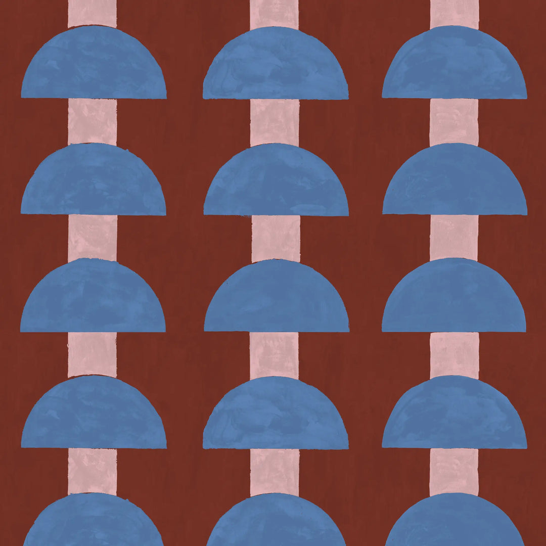 Mop Top - Blue Merlot Wallpaper