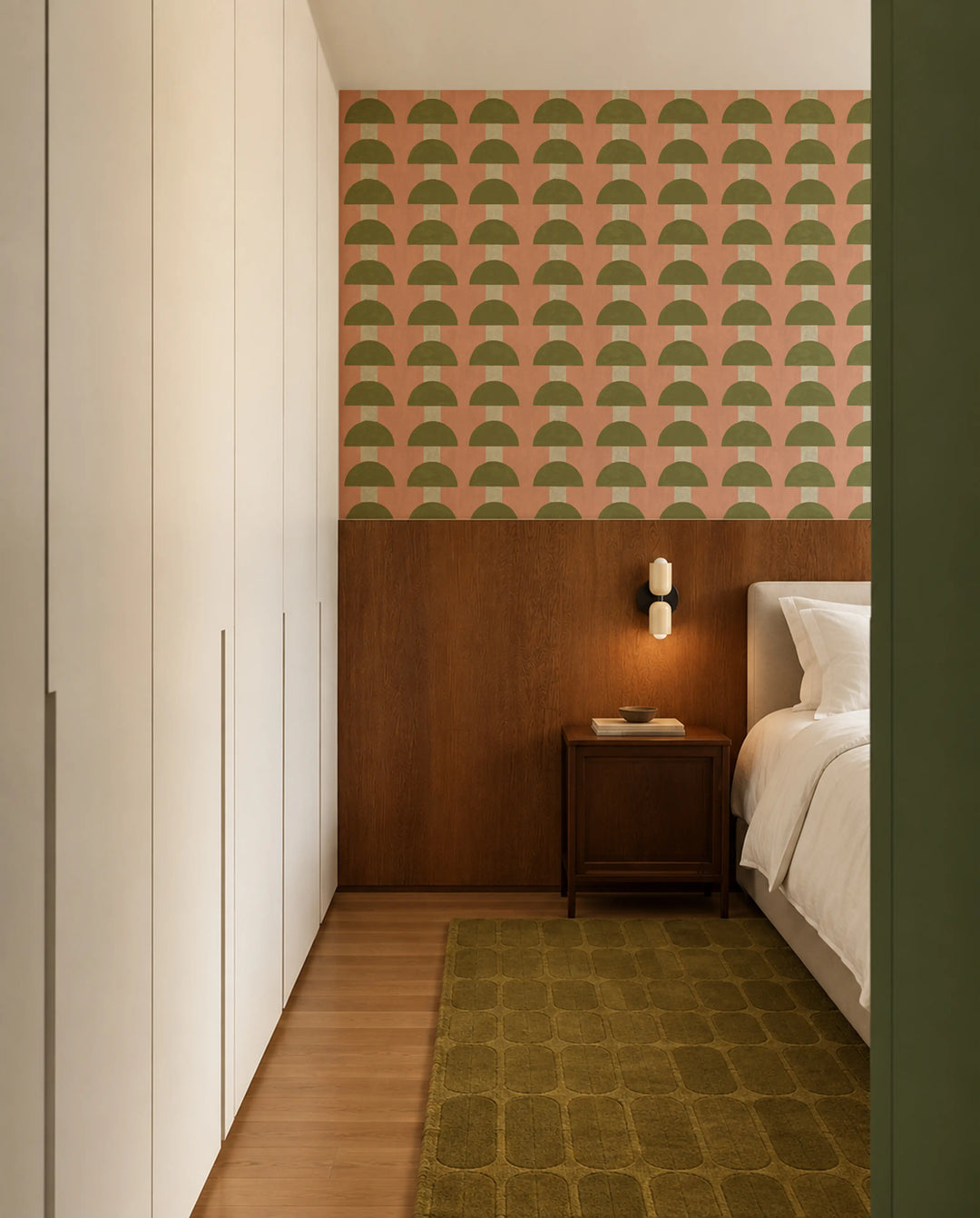 Mop Top - Pink Olive Wallpaper