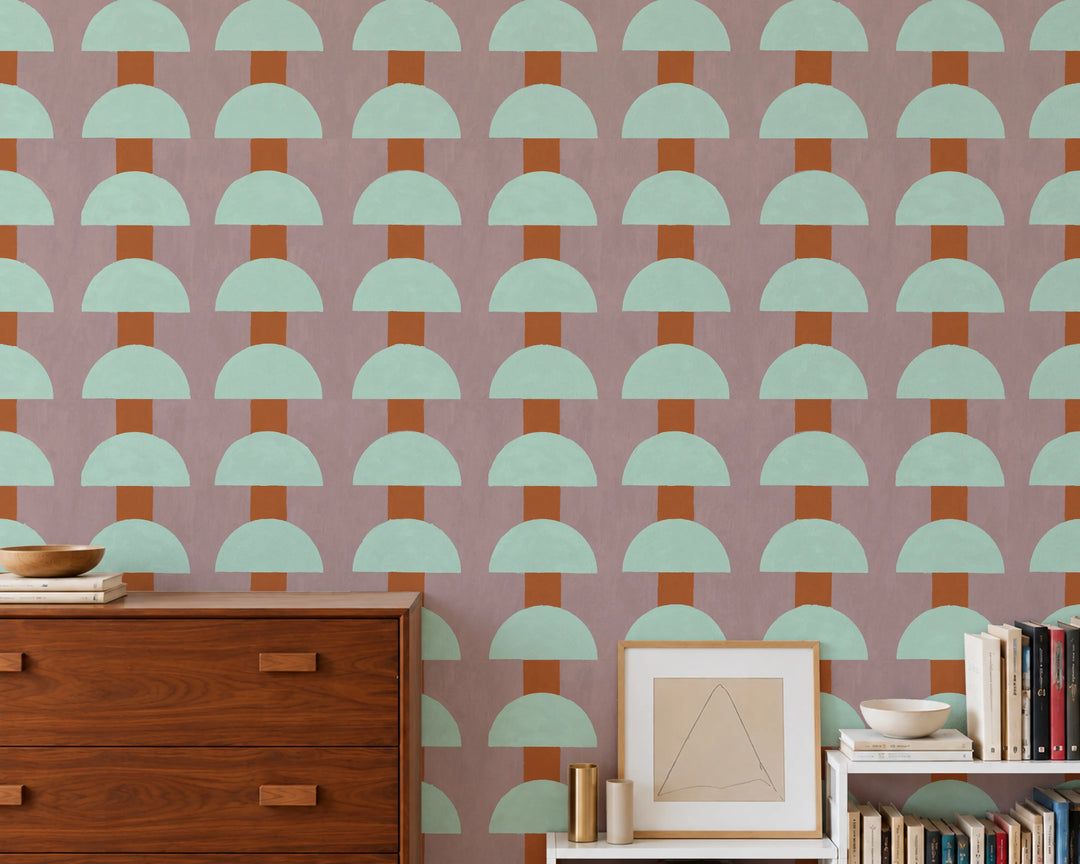 Mop Top - Zest Mauve Wallpaper