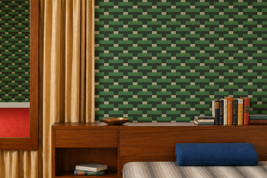 Over Under - Emerald Green Wallpaper