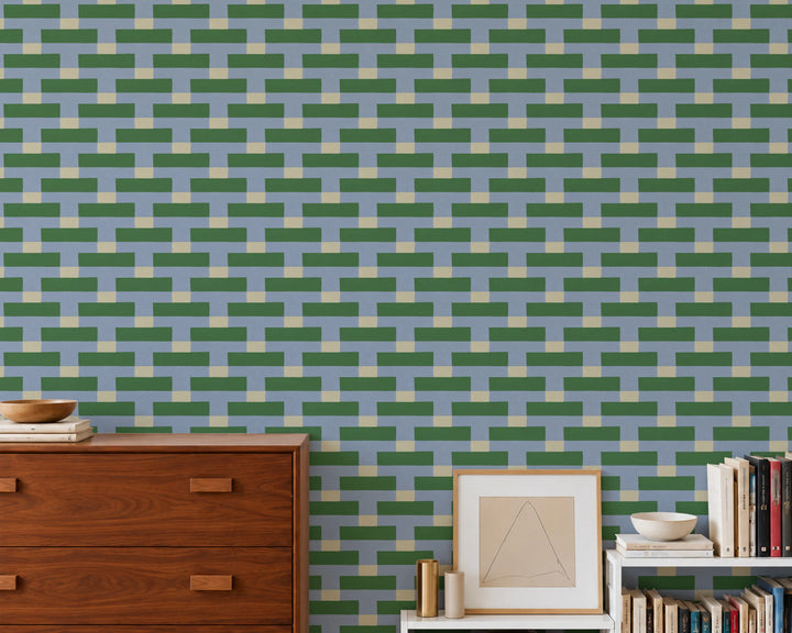 Over Under - Emerald Periwinkle Wallpaper