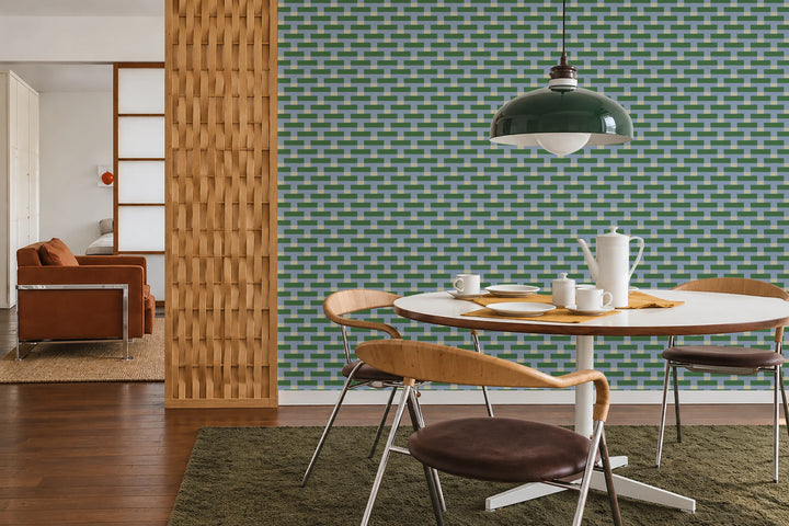 Over Under - Emerald Periwinkle Wallpaper
