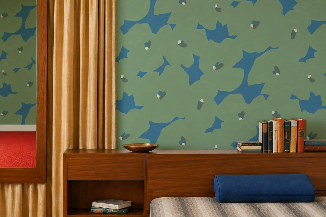 Pressed Poppies - Blueway Wallpaper