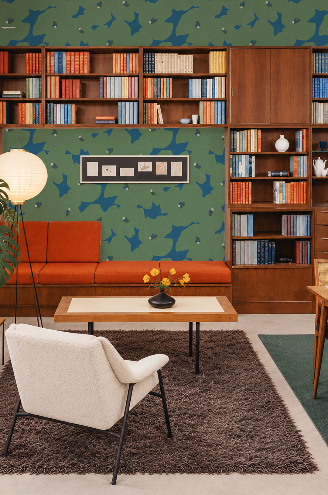 Pressed Poppies - Blueway Wallpaper