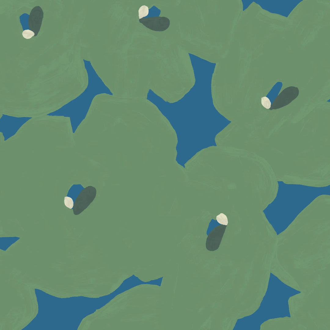 Pressed Poppies - Blueway Wallpaper