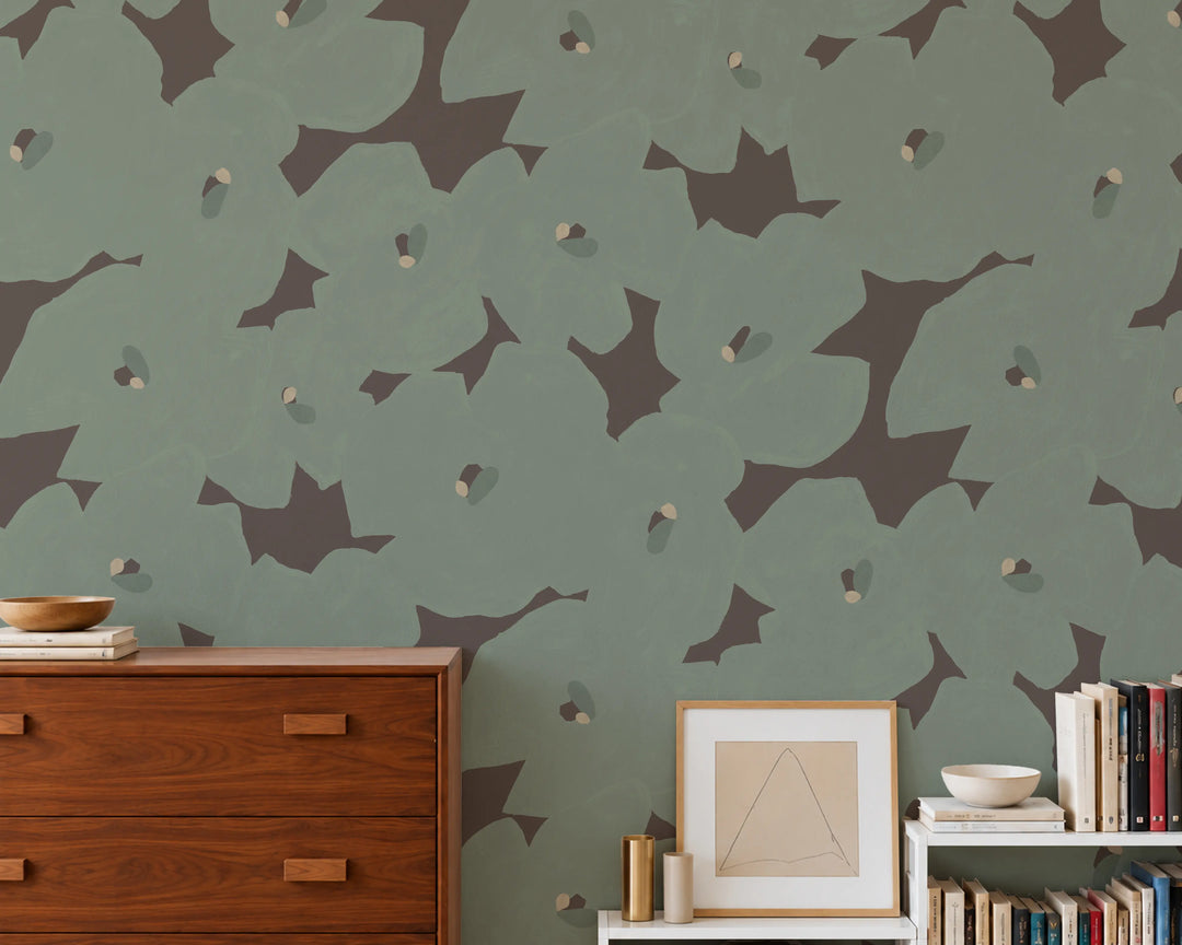 Pressed Poppies - Deep Tone Wallpaper