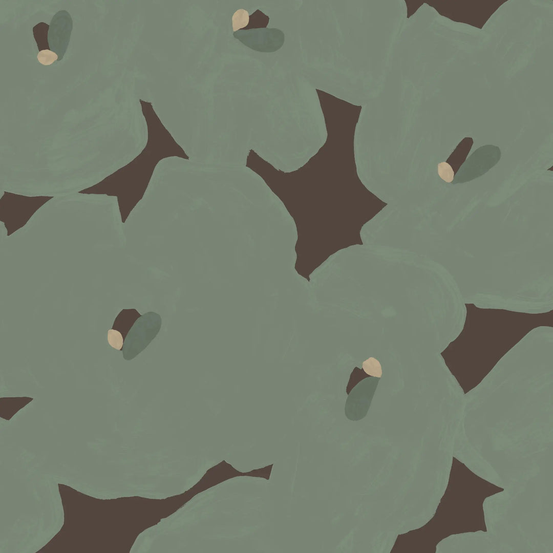 Pressed Poppies - Deep Tone Wallpaper