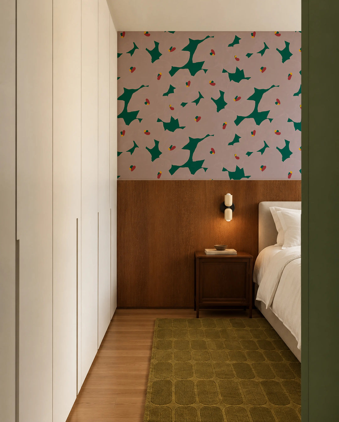 Pressed Poppies - Plum Lagoon Wallpaper