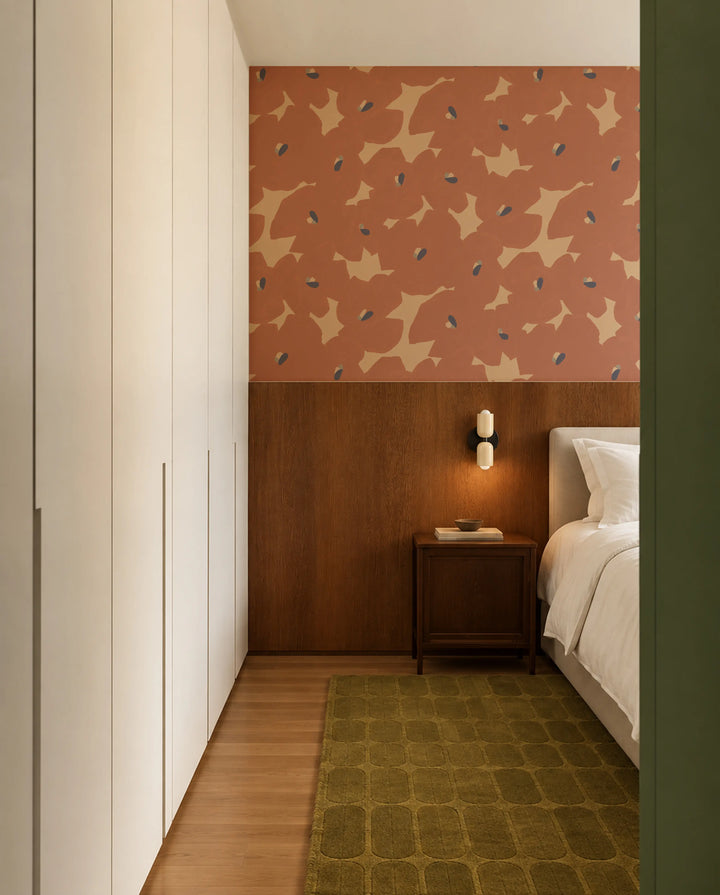 Pressed Poppies - Spiced Orange Wallpaper