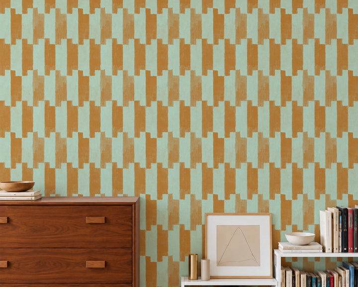Tally Up - Teal Spice Wallpaper