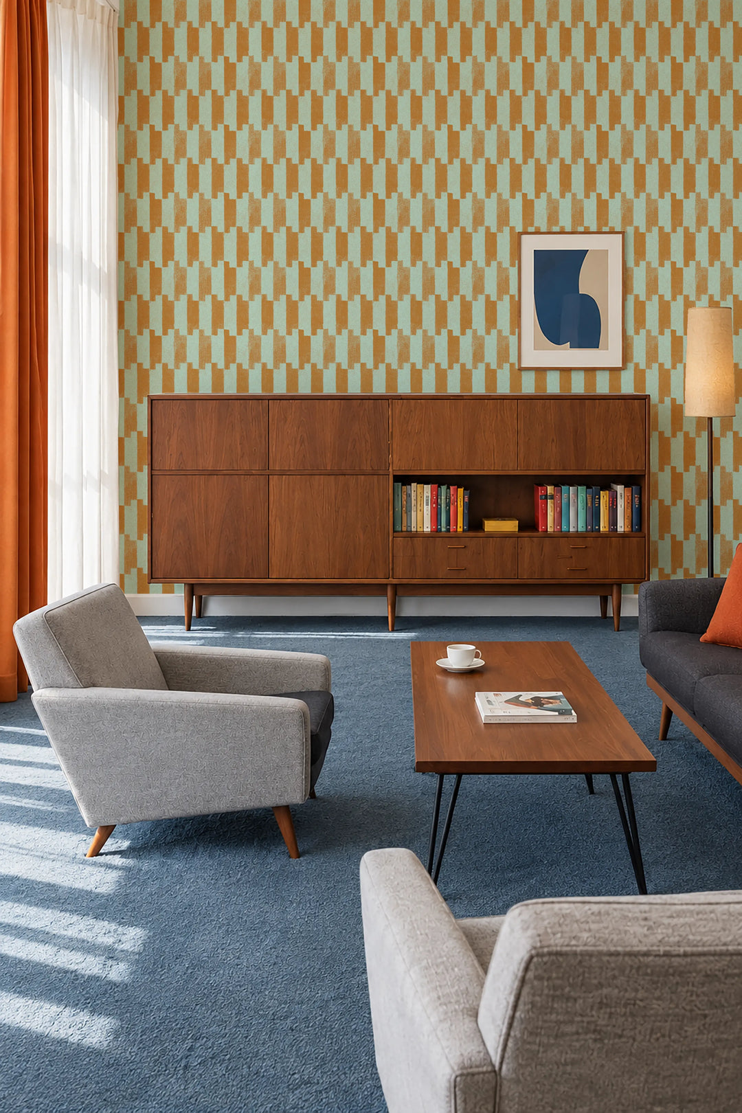 Tally Up - Teal Spice Wallpaper