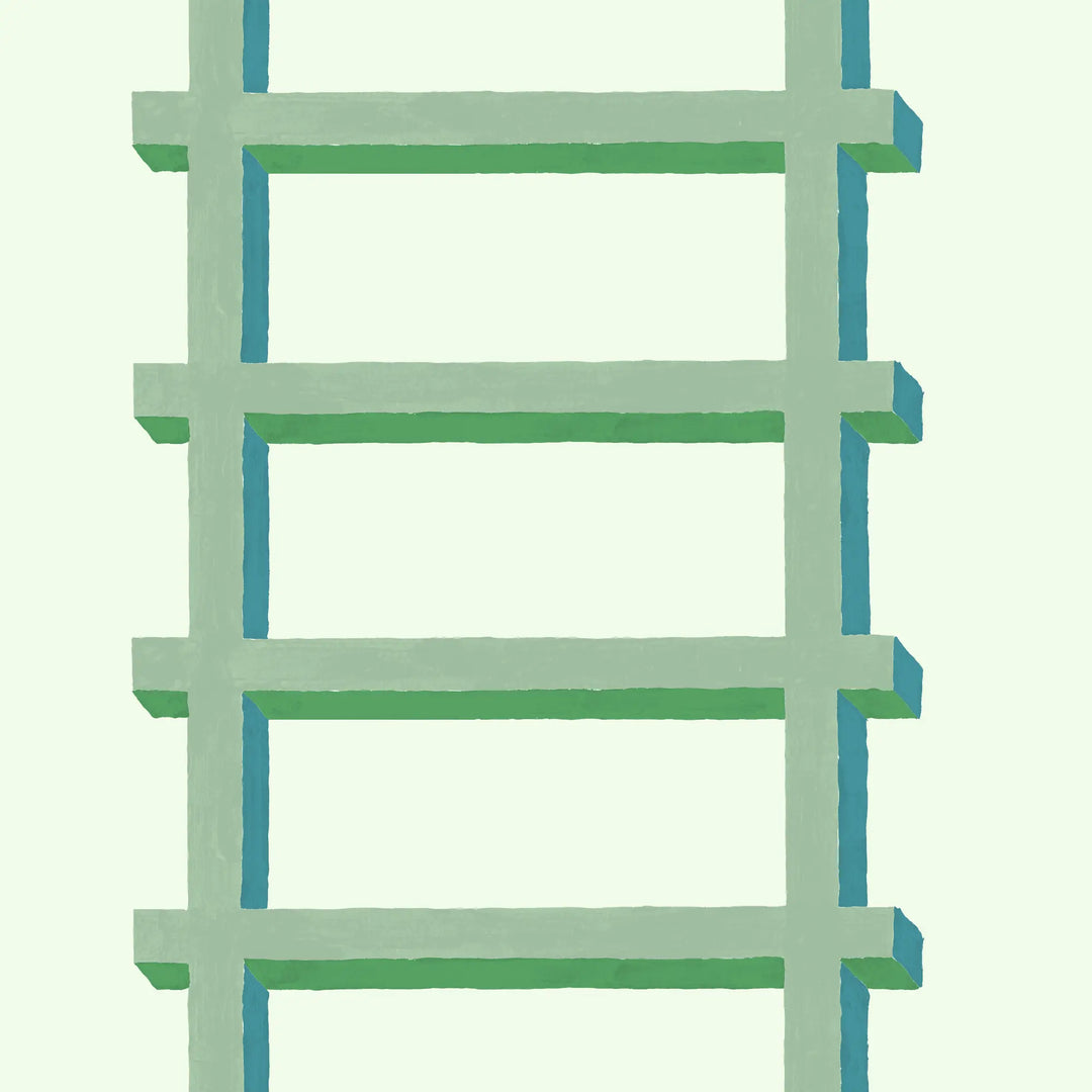 Tree House - Blue Greens Wallpaper
