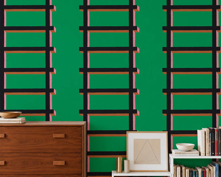 Tree House - Electric Green Wallpaper