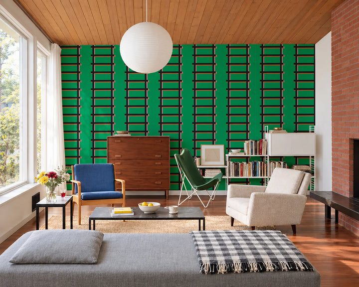Tree House - Electric Green Wallpaper