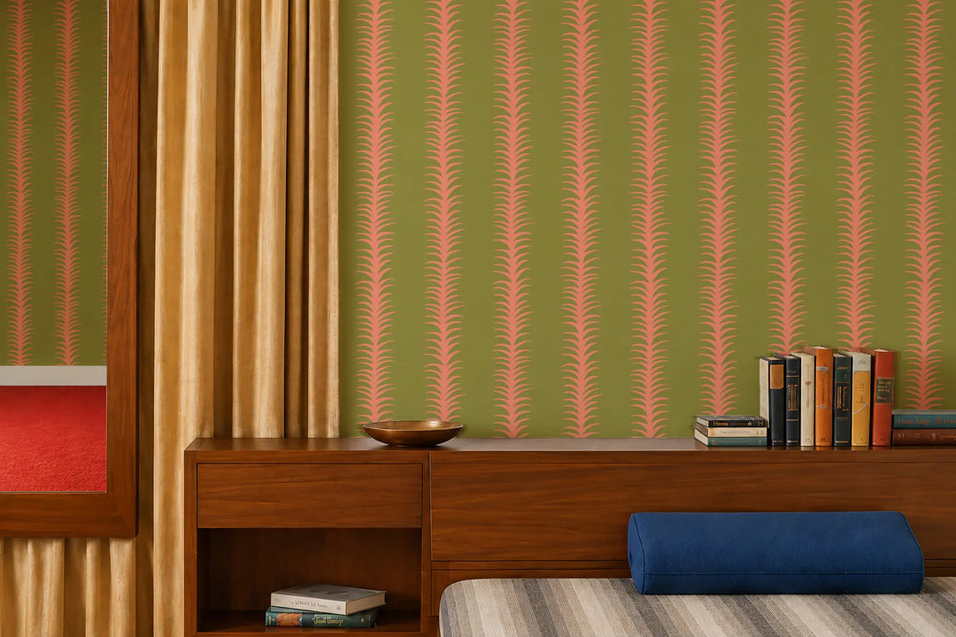 Wink Stripes - Avocado Wallpaper