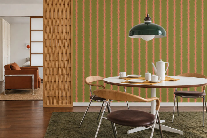 Wink Stripes - Avocado Wallpaper