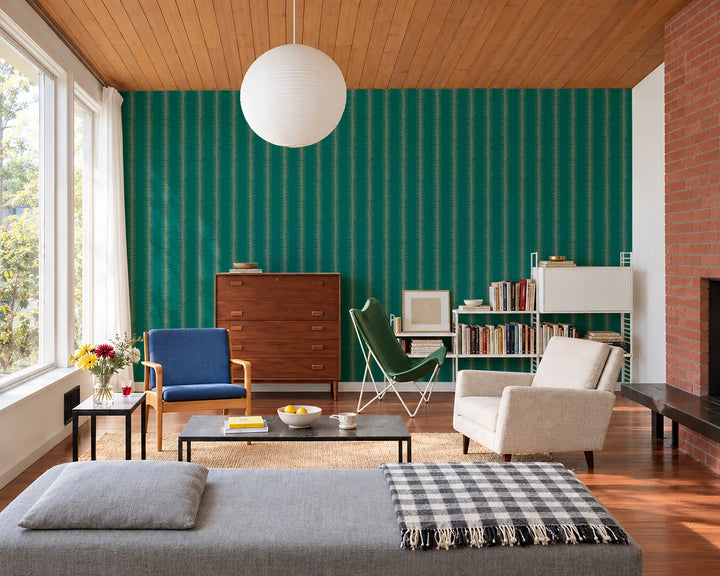 Wink Stripes - Jewel Green Wallpaper