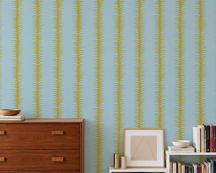 Wink Stripes - Sky Blue Green Wallpaper
