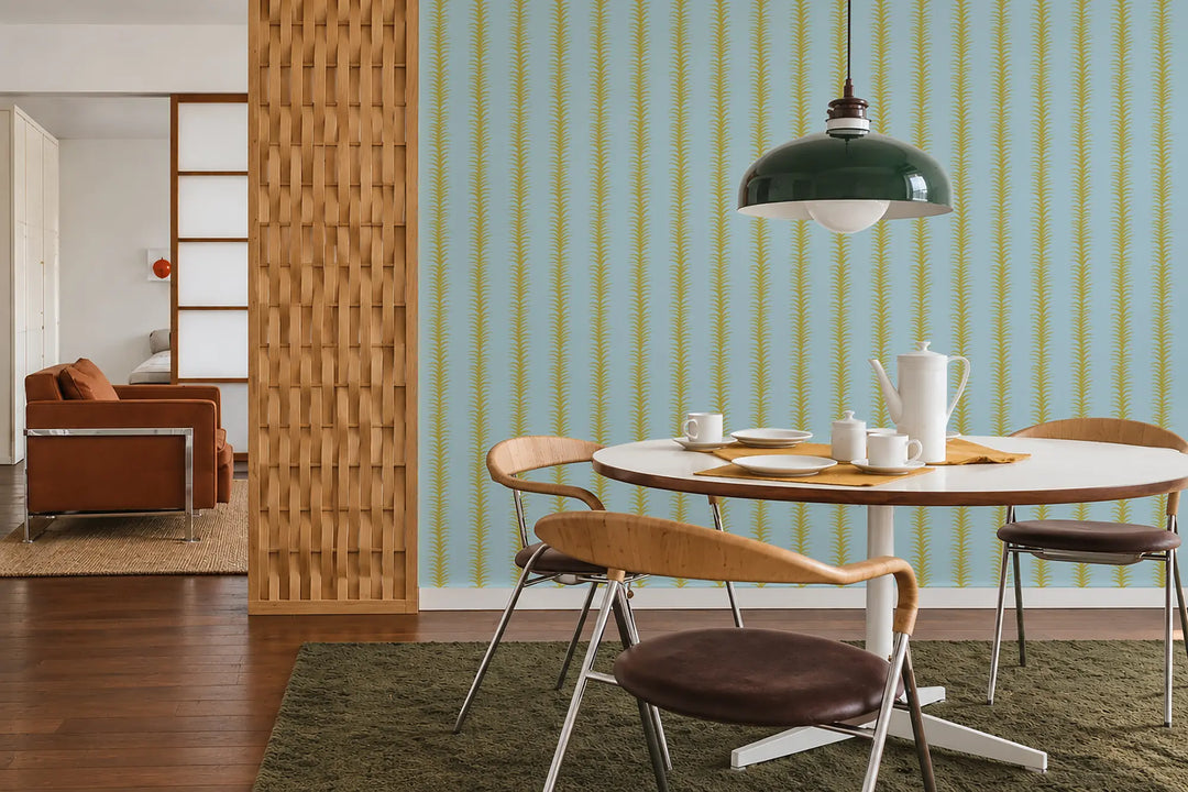 Wink Stripes - Sky Blue Green Wallpaper