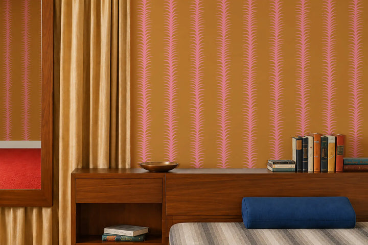 Wink Stripes - Spiced Orange Wallpaper