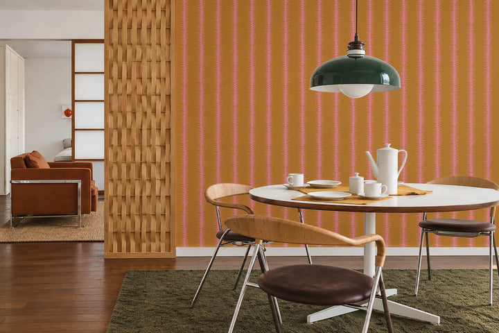 Wink Stripes - Spiced Orange Wallpaper