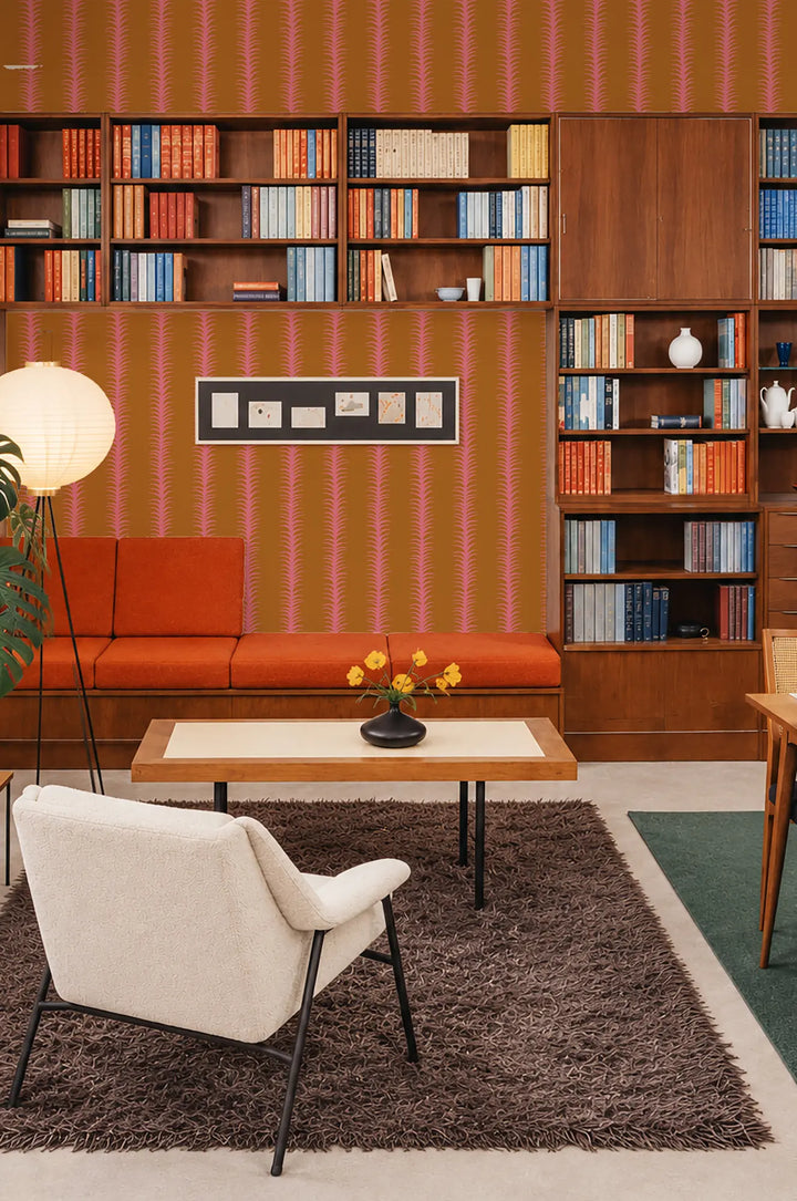 Wink Stripes - Spiced Orange Wallpaper