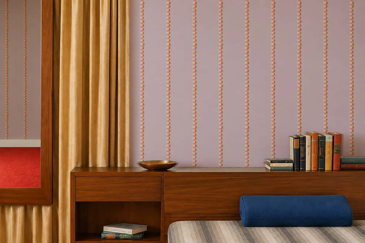Zipped - Mauve Pink Wallpaper