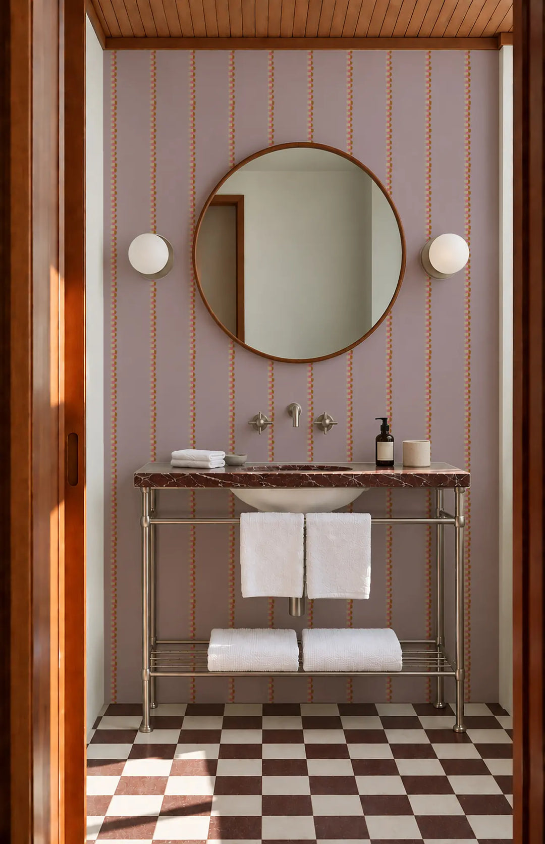 Zipped - Mauve Pink Wallpaper