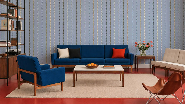 Zipped - Periwinkle Blue Wallpaper