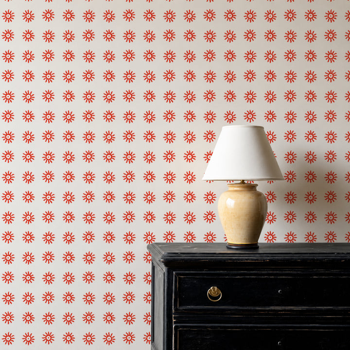 Here Comes the Sun - Cardinal Red Wallpaper by August Table